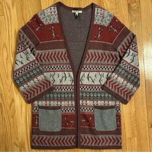 Twenty8Twelve S Miller Sz Small Lyric Printed Sweater Coat Cardigan Birds Anchor